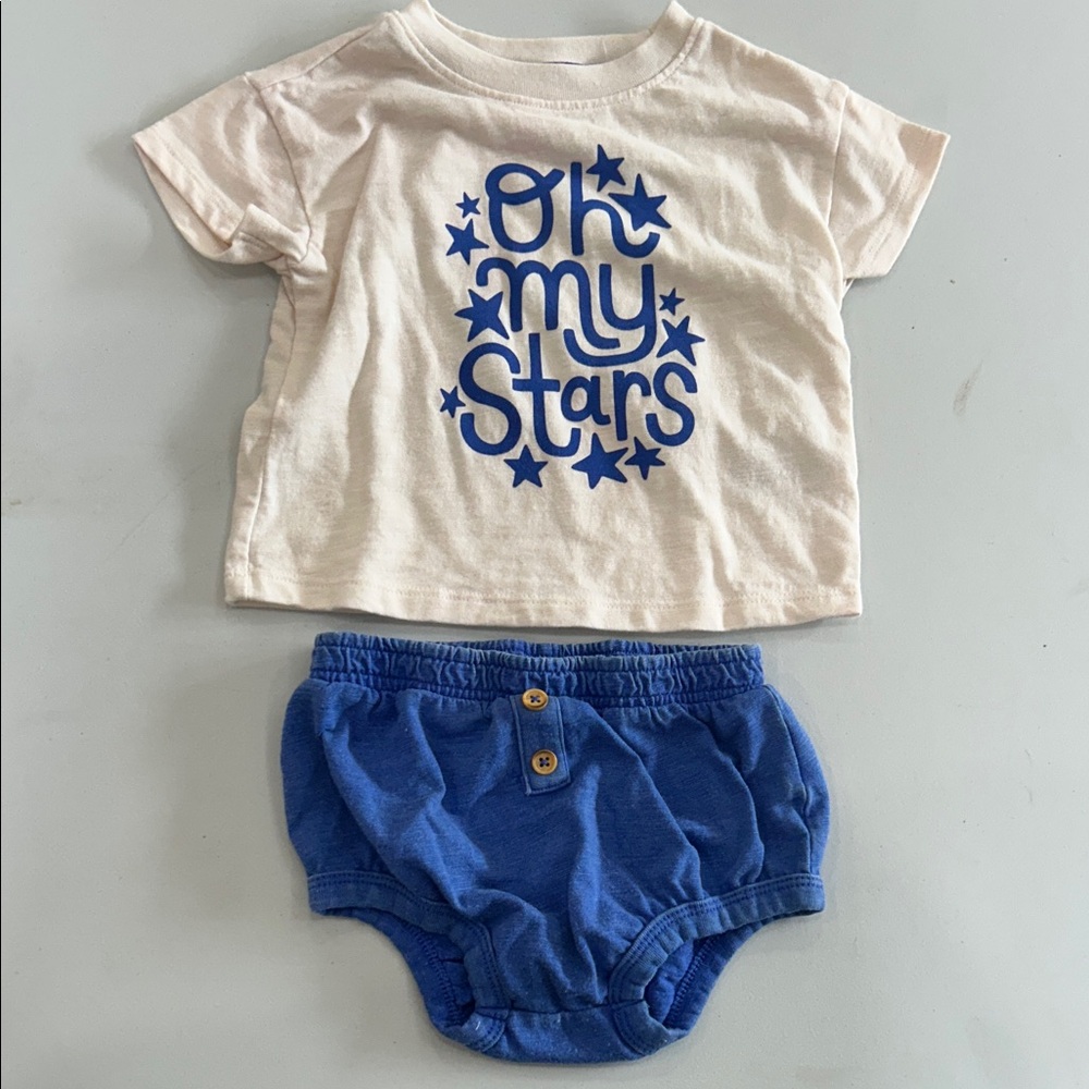 Cat & Jack Cream and Blue Set